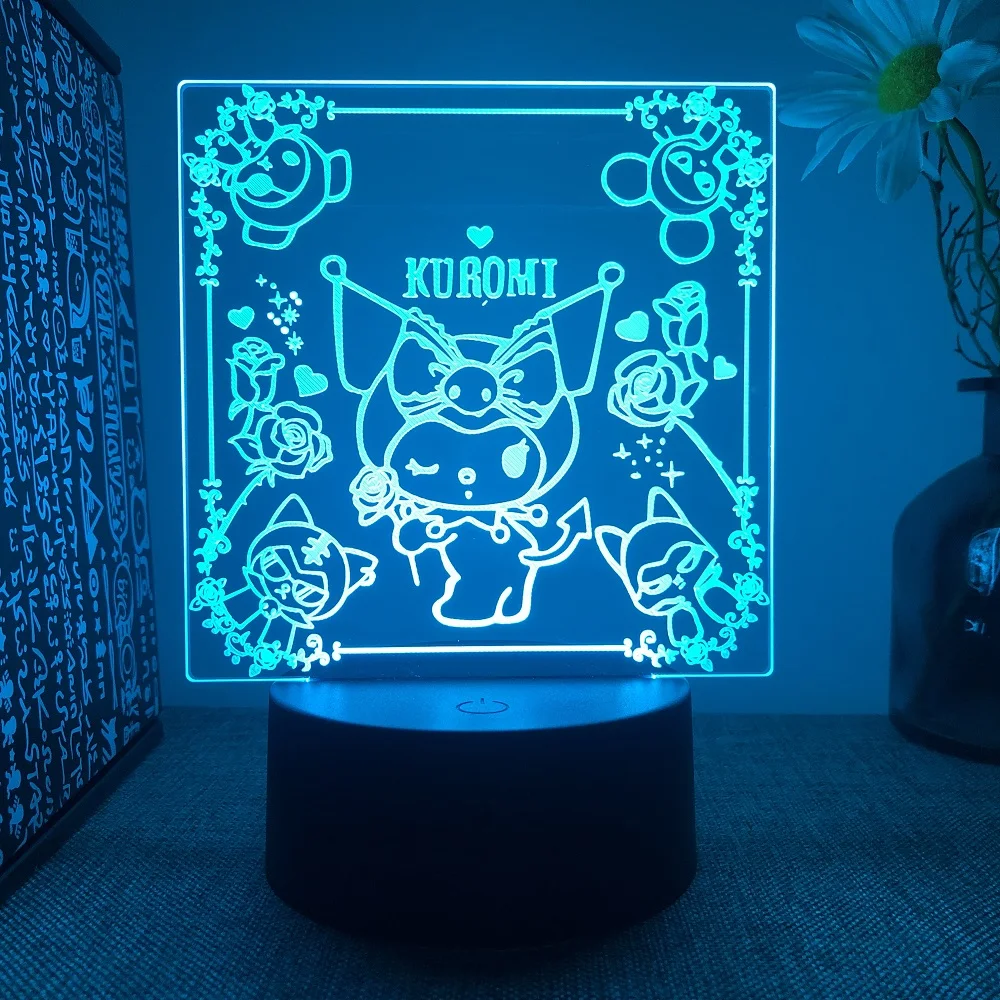 3D Acrylic LED Night Light Dream Magic Melody kuromi 16 Colors Remote Control Girl Room Decoration Birthday Christmas Gift