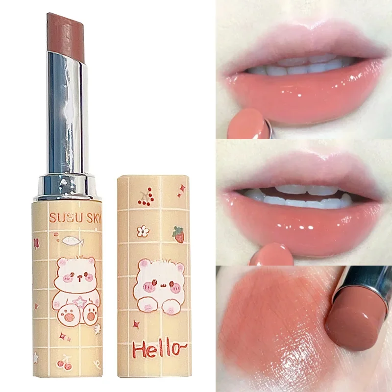 Crystal Jelly Lipstick 6 Colors Natural Cherry Anti-cracking Non-Stick Moisturizing Lip Balm Reduce Fine Lines Lip Care Cosmetic