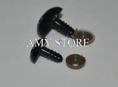 24 Pcs 13x16MM/16x19MM Black Plastic Textured Noses For Puppies,Teddy Bears +Washers