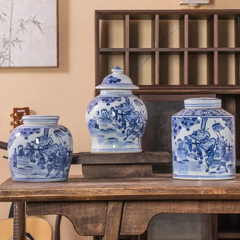 jingdezhen-blue-and-white-porcelain-tea-canister-ceramic-vintage-straight-jar-new-chinese-style-vase-ornament-home-gift