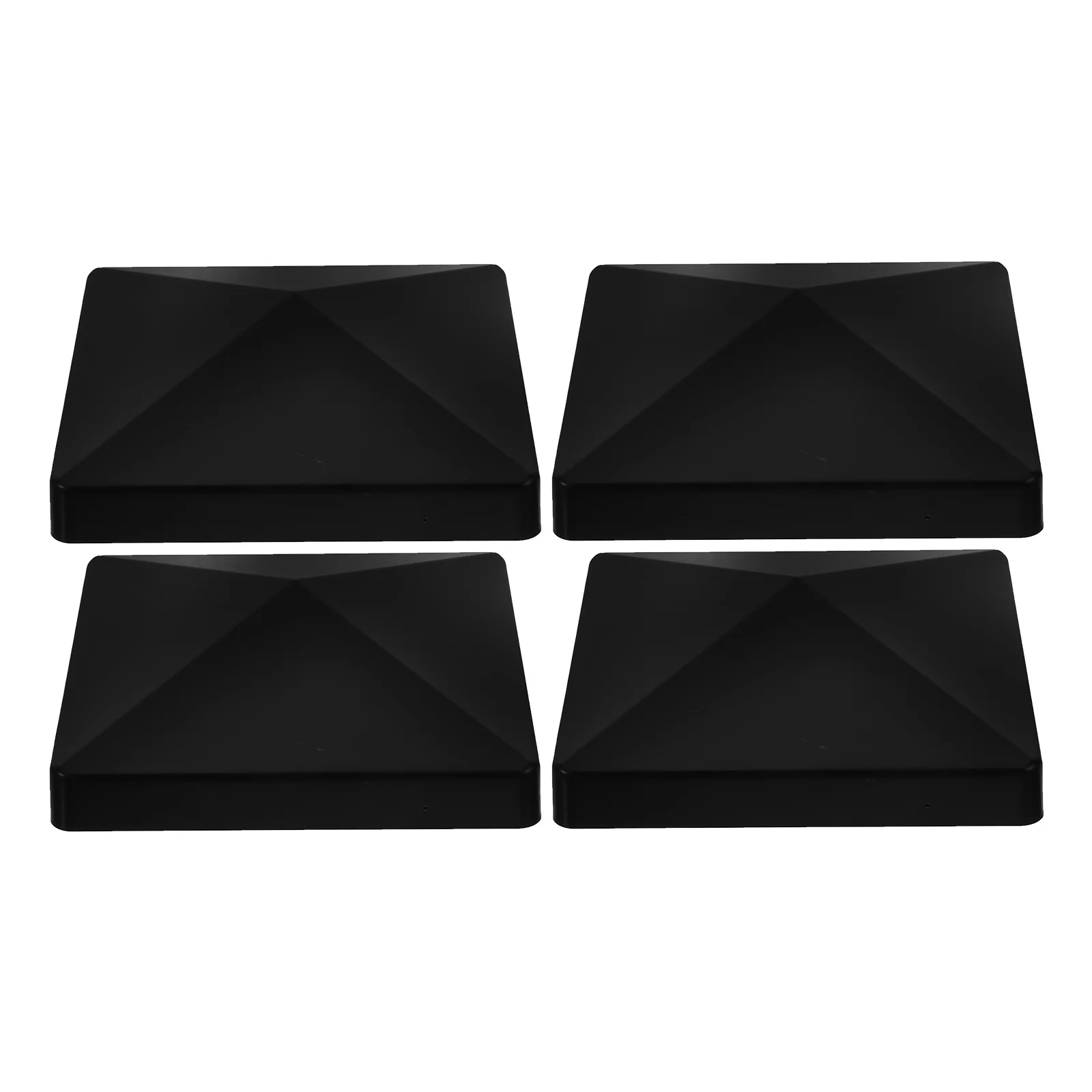

4 Sets Pyramid Column Cover Railing Fence Plastic Cap Fences Accessories Protector Post Caps