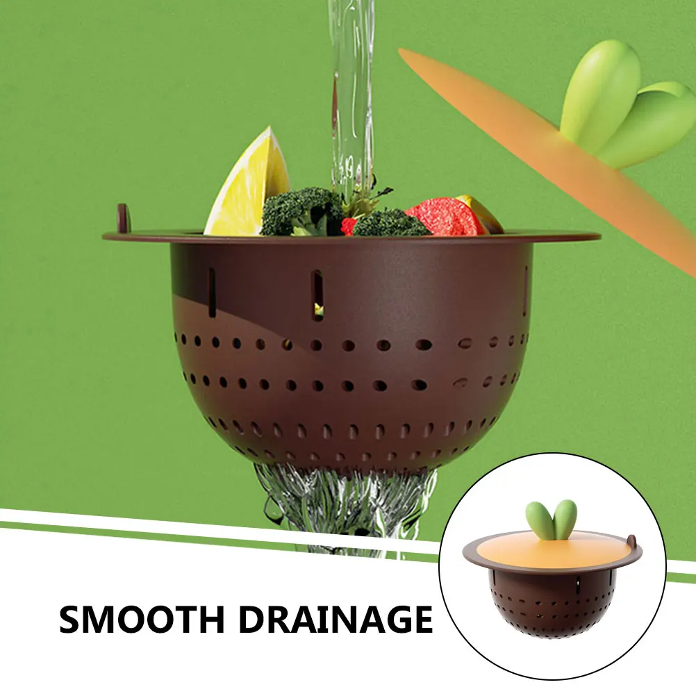 

Cartoon Kitchen Sink Strainer Tpr Floor Drain Cover Deep Brown Smooth Drainage Suitable Most Drains Silicone