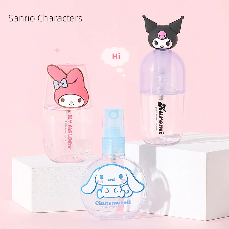 60 Ml Hello Kitty Sanrio Separate Storage Bottle Kuromi Melody Anime Kawaii Purin Dog Kittys Xo Summer Cartoon Cosmetics Spray