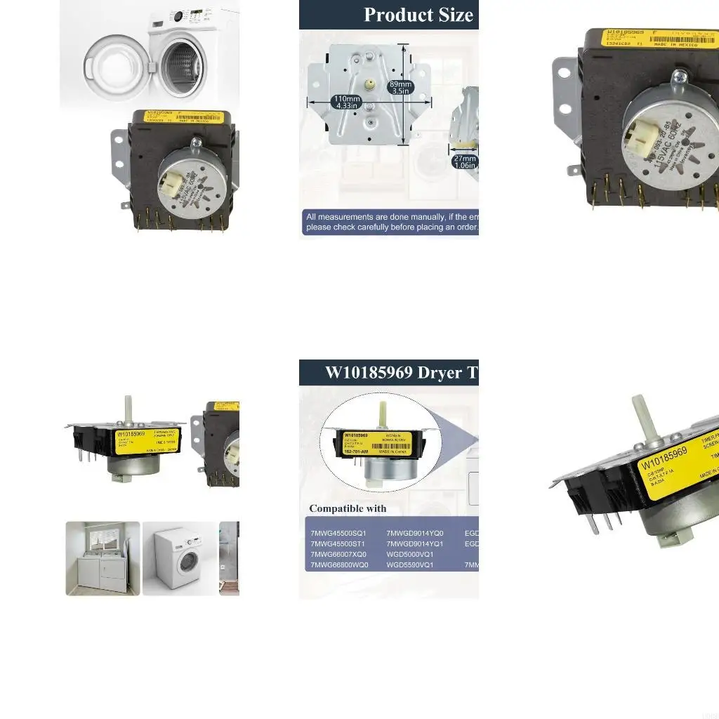 W10185969 Temporizador secadora 115V 60Hz Reemplazo para 1481698 WPW10185969 PS11749824 Accesorios montaje rápido