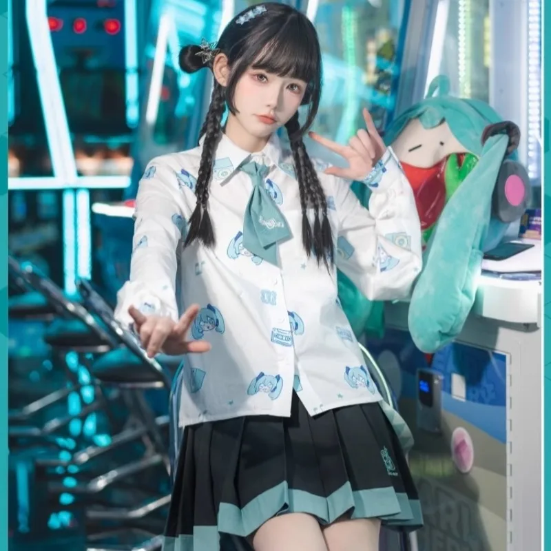 Hatsune Miku Shirt Long Sleeve Cartoon Hatsune Miku Loose Fit Top Full Print Everyday Versatile Holiday Gifts for Girls - Image 2