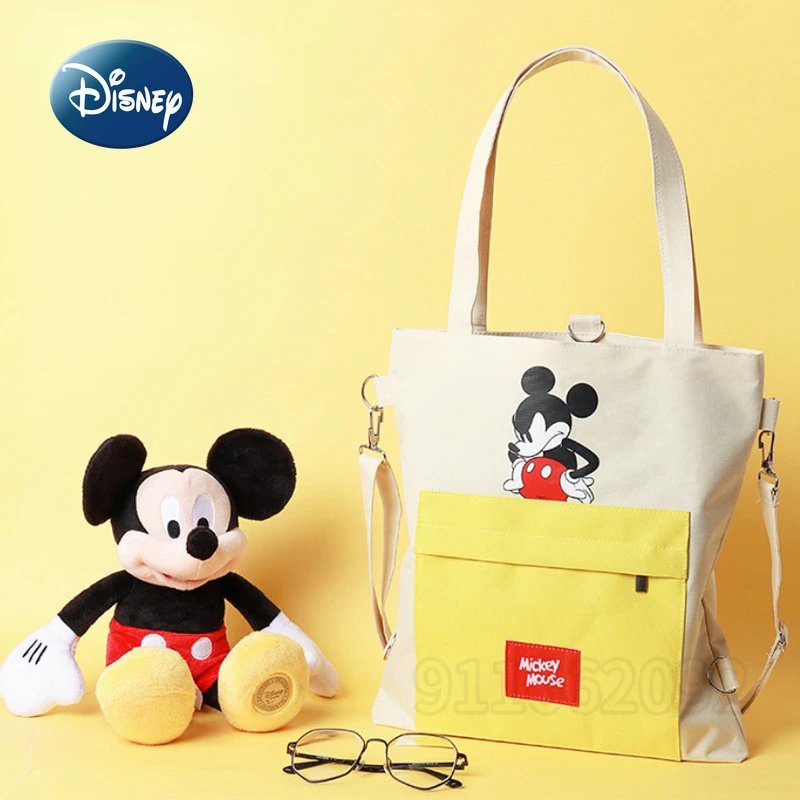 Disney Original Women's Fashion Handbag High Quality Large Capacity Notebook Handbag Luxury Brand Student Tutoring Messenger Bag