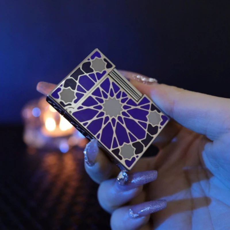 

Calories Short Loud Sound Inflatable Lighter Enamel Two-color Blue Paint High-end Fashion Men's Lighter