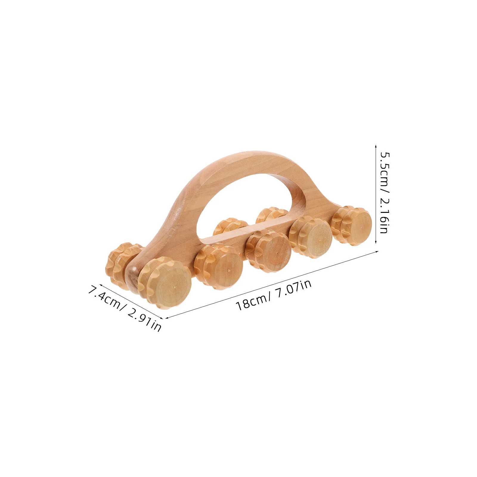 أسطوانة تدليك خشبية طبيعية مقبض متين لتخفيف آلام العضلات أداة تدليك الجسم المحمولة تدليك الأسطوانة مدلك قدم خشبي