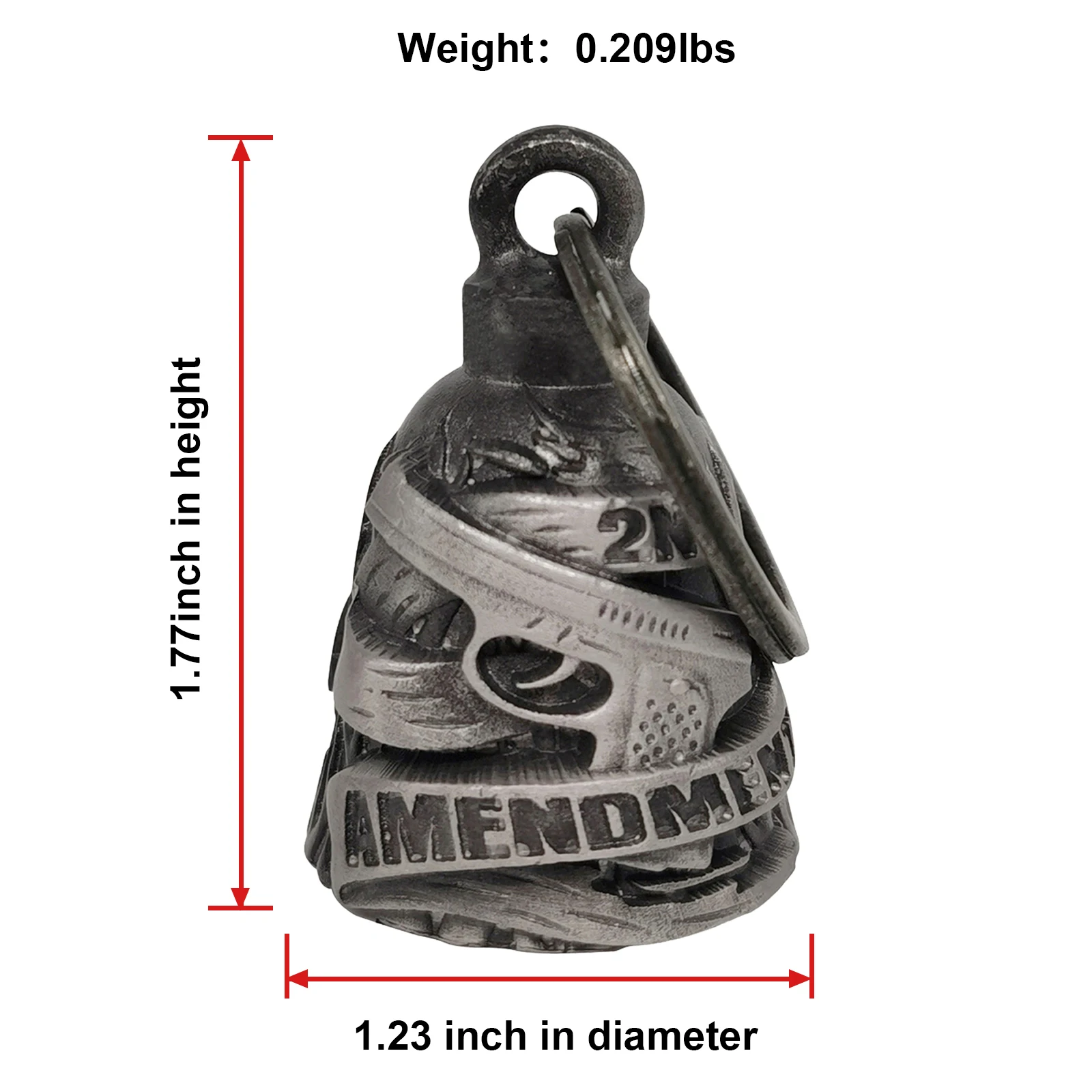 Motorcycle Bell Guardian Angel Drive Away Gremlin, 3D 2ND AMEMNDMENT Biker Bell for Men Women Rider Riding, Good Luck Gift