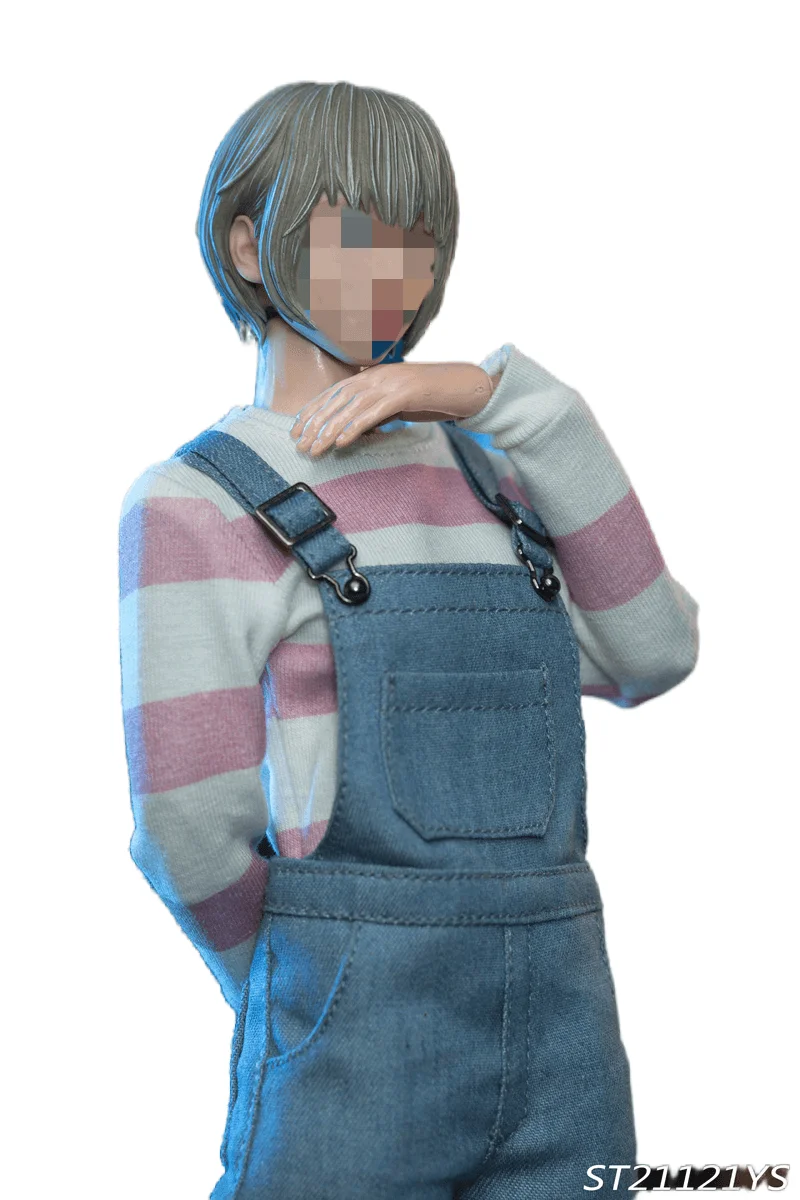 1/6 Scale Soldier Clothing Sportswear Casual Jeans T-shirt Bib Suit ST21121YS Model 12Inche  Action Figure Body Doll