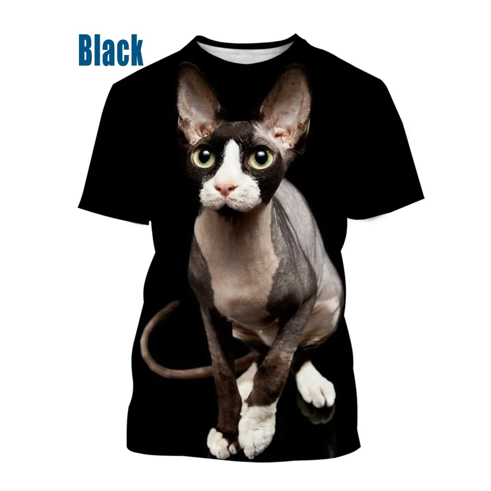 Fashion New Cute Sphynx Cats 3D Print Casual T Shirt Fashion Men Women Short Sleeve Top