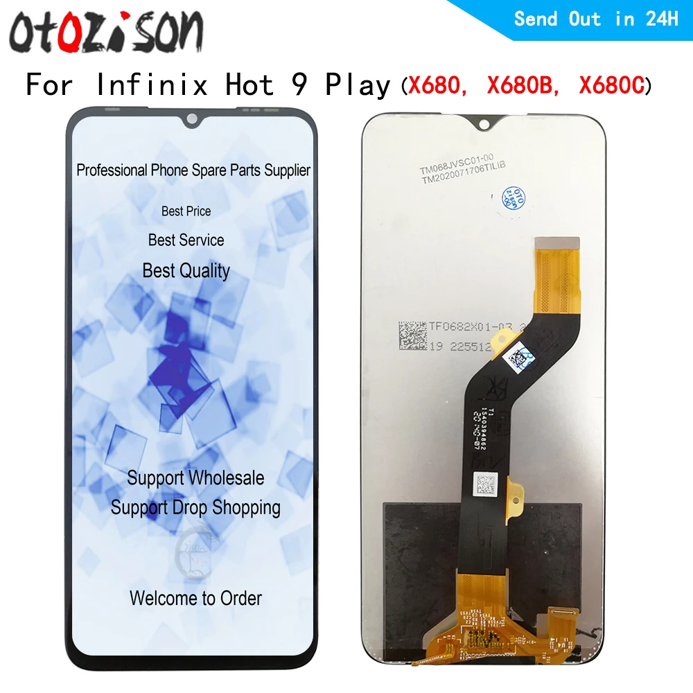 

6.82" LCD With Frame For Infinix Hot 9 Play Screen X680 X680B X680C Display Touch Digitizer With Frame Assembly Hot9 play Parts