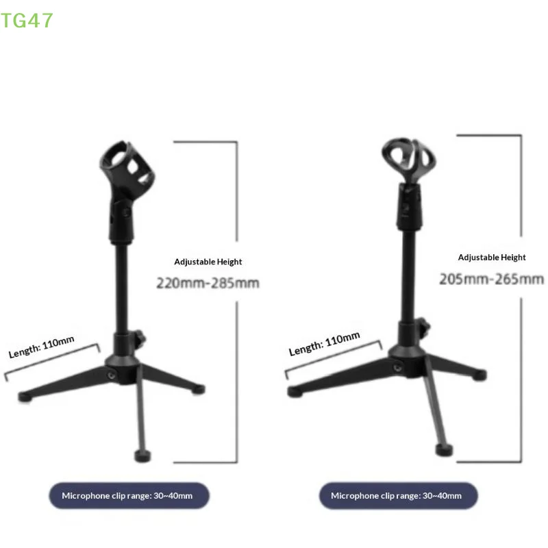 【LS】1Pcs Portable Table Stand Lightweight Bracket Adjustable Microphone Stand Desktop Tripod Table Stand Clip Holder