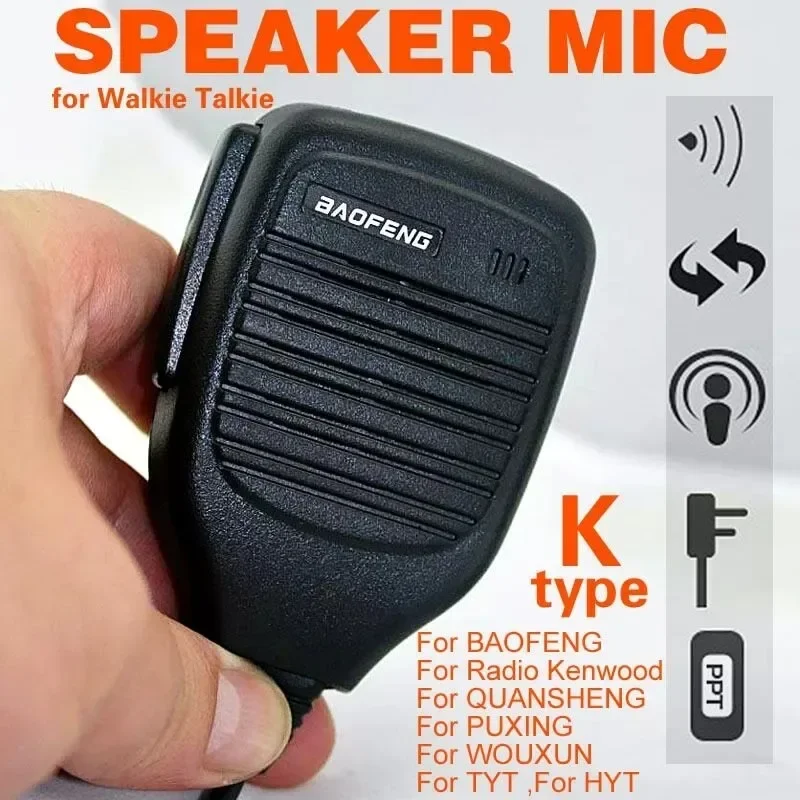 Walkie Talkie Mini PTT Speaker Mic Microphone K-Plug Speaker Mic for BAOFENG UV-5R BF-888S Kenwood QUANSHENG PUXING WOUXUN TYT