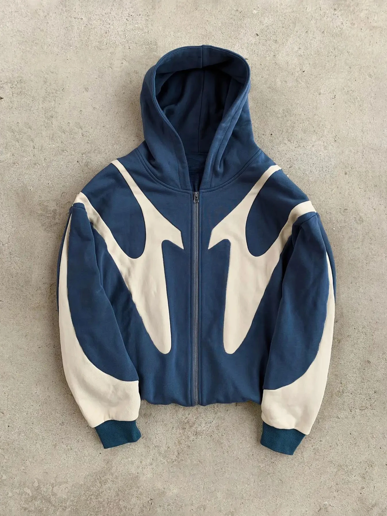 

2025 Autumn/Winter New Street Hip Hop Splicing Printed Hoodie Y2K Harajuku Style Jacket Hoodie