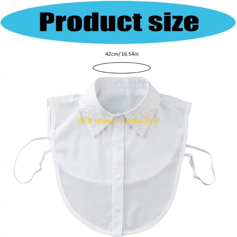 Q39C ديكورات اللؤلؤ طوق صناعي قابل للفصل للنساء ملابس مختلفة #6