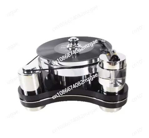

Hotel Lounges and Living Rooms A Black Vinyl Record Player Made of Stainless Steel, Suitable for Decoration in Guest Rooms