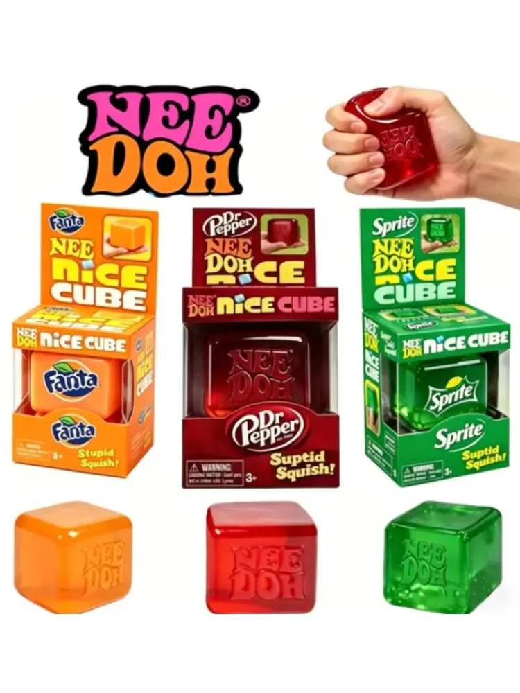 Schylling Needoh Quallen- & Würfel-Squishy-Spielzeug, weiches Jelly-Squeeze-Sensorik-Fidget-Spielzeug zur Stresslinderung für Kinder und Erwachsene