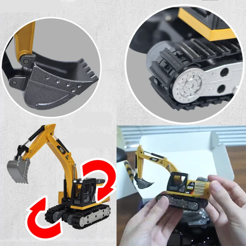1:64 Hg4-301 RC 자동차 미니 신형 전동 RC 자동차 블루투스&2.4g 컨트롤 시뮬레이션 굴착기 합금 엔지니어링 차량 크리스마스