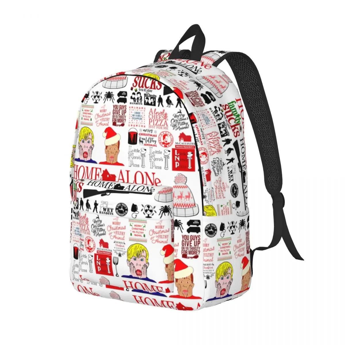Home Alone Cartoon Cute Backpack Men Women Cool High School Business Daypack Kevin Macaulay Culkin College Canvas Bags Durable