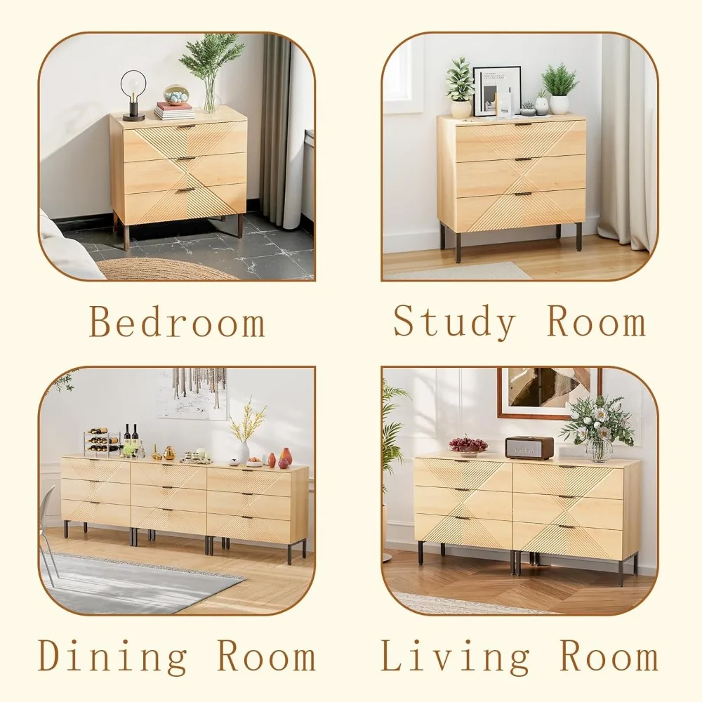 خزانة خشبية صغيرة ذات 3 أدراج، خزانة ملابس لغرفة النوم، خزانة ملابس تقليدية ذات أدراج، خزانة مخددة