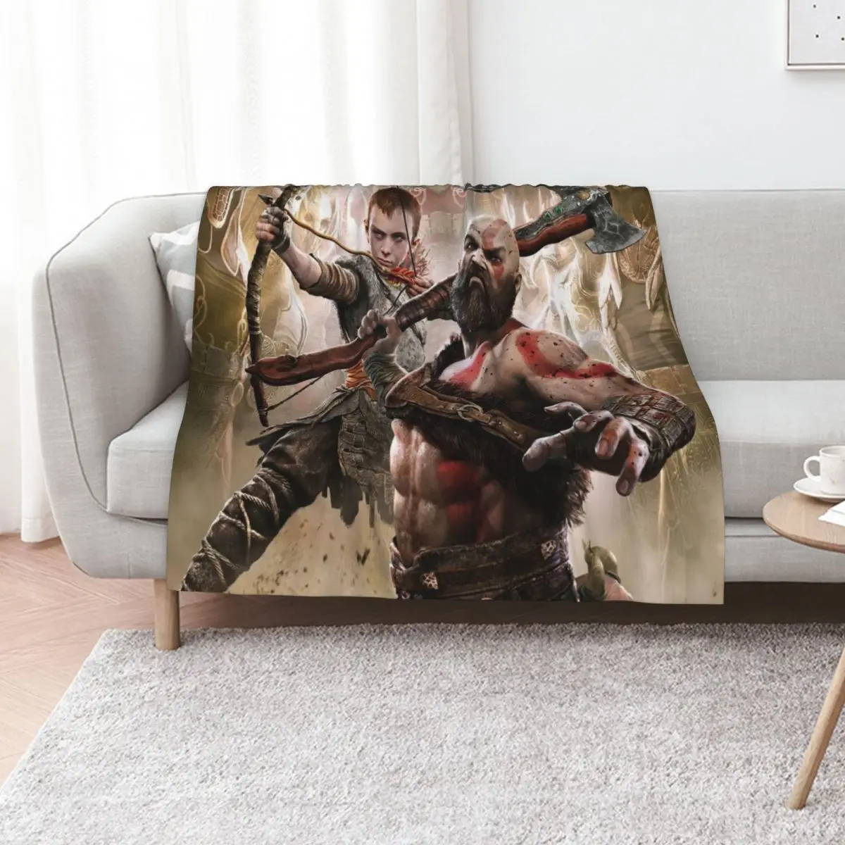 

God Of War Features Throw Blanket Vintage Sofa Luxury Thicken Plaid Blankets