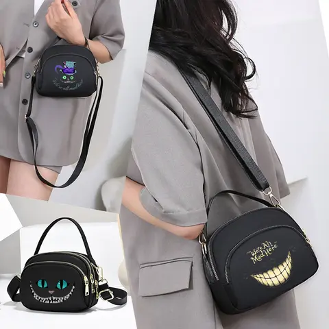 Alice no país das maravilhas mulheres crossbody sacos anime telefone bolsa de ombro moda bolsa para meninas do sexo feminino portátil saco nas axilas