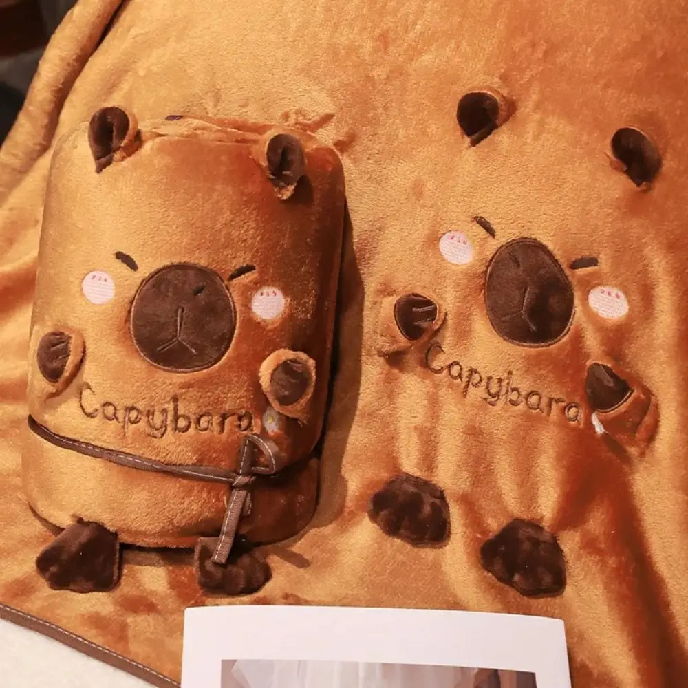 

Носимое одеяло с рисунком капибары, теплая накидка с капюшоном, фланелевое одеяло капибары, мягкий плюшевый коврик капибары большого размера, подарок для детей