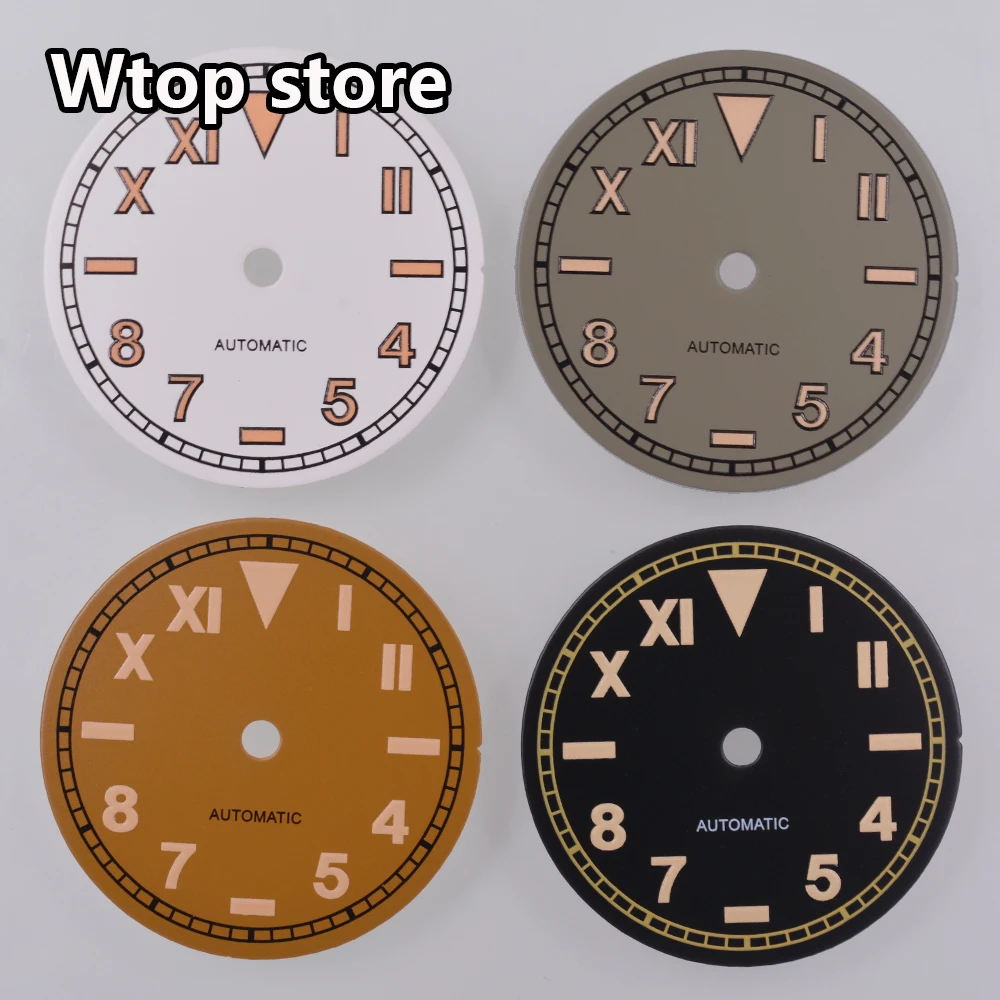 

Циферблат часов 29 мм, светящийся, подходит для NH35 NH36 ETA2824 2836 Miyota 8215 Mingzhu DG2813 3804, механизм, черный, белый, оранжевый, серый, детали часов