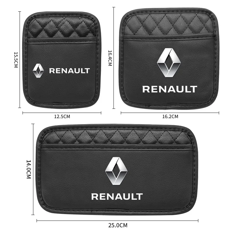 Leather Car Phone Storage Bag Auto Organizer Pocket Interior Accessories For Renault Koleos Captur Kadjar Megane Clio Scenic Zoe