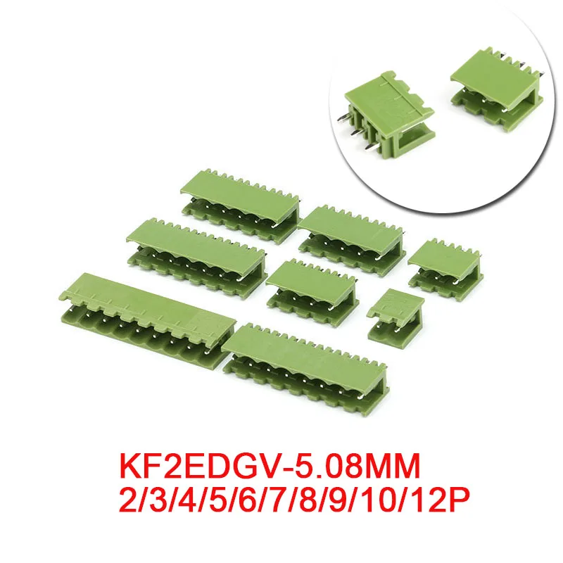 10Pcs/2Pcs Straight pin socket KF2EDGV-5.08 2/3/4/5/6/7/8/9/10/12P Terminals Connectors suitable for KF2EDGK plug