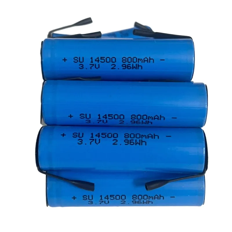 3.7V 800mAh Lithium Ion Battery ICR14500 Welded Rechargeable Lithium Battery Suitable for AA Batteries LED Flashlight Headlight