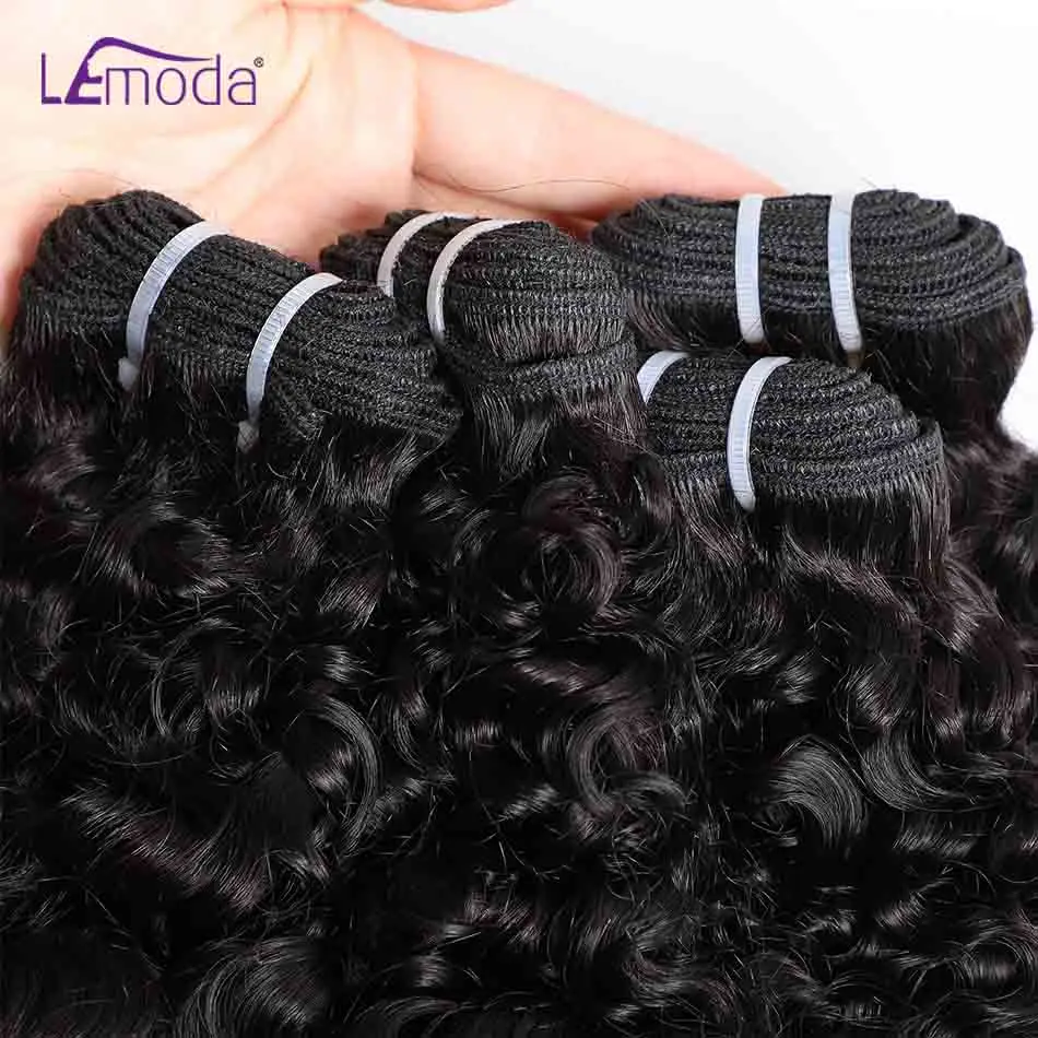 Lemoda البورمية مجعد حزم الشعر البشري 100% غير المجهزة عذراء الشعر حزم 15A الخام البورمية شعر بشري مجعد ملحقات سميكة #5