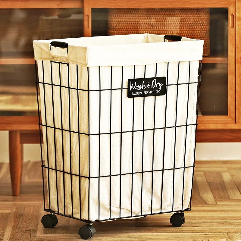 

Berserk Laundry Basket - Nordic Simple Household Clothing Storage, Wheeled Bathroom Organizer, Mobile Laundry Bag