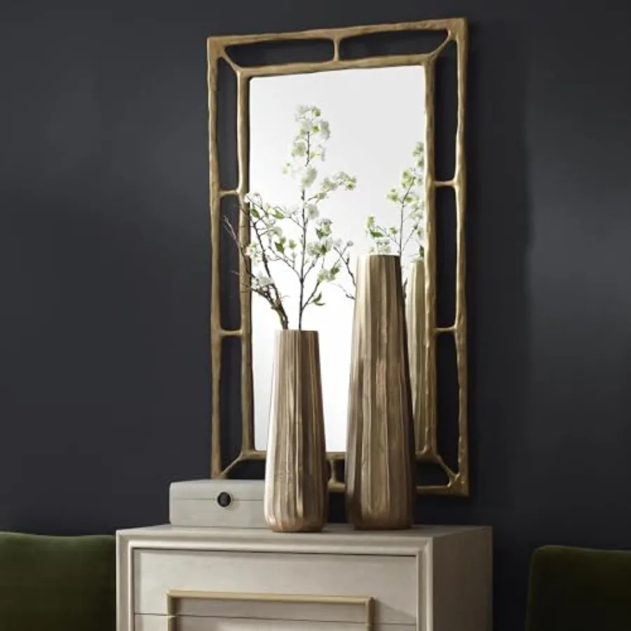 Home decor vase set 2 pcs metal matte black tall slender design for modern living room or entryway