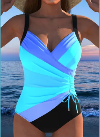 Conjunto de Bikini de una pieza para mujer, nuevo estilo, para vacaciones y tomar el sol, Sexy y adelgazante, con múltiples colores y función push-up
