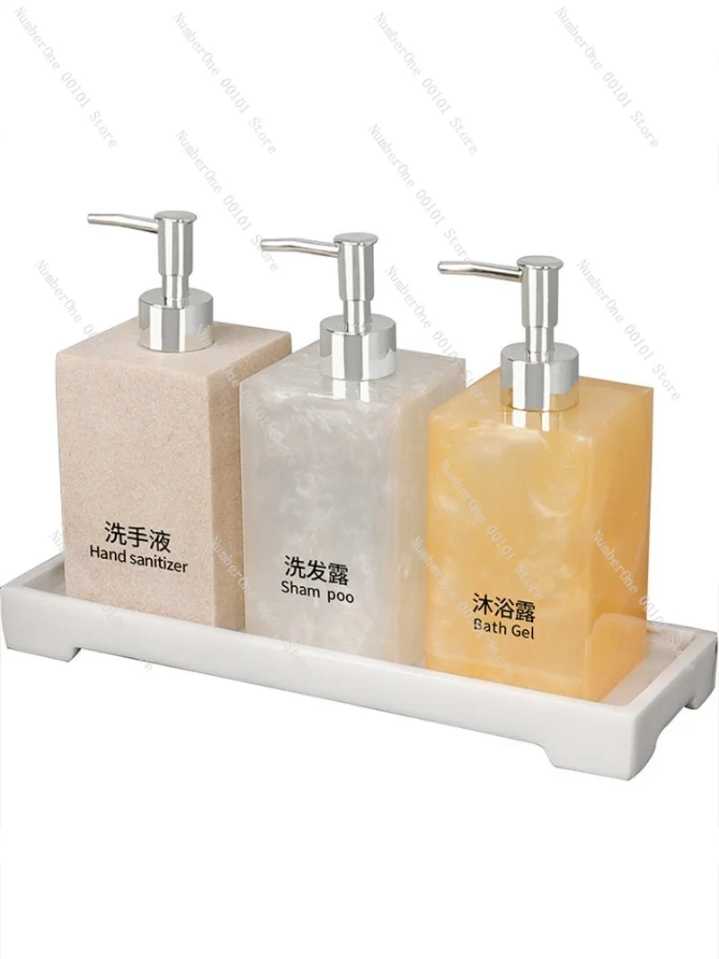 Elegant Hotel Soap Dispenser Pump Bottle Set Luxury Refillable Shampoo Conditioner Shower Gel Empty Containers High End Bathroom