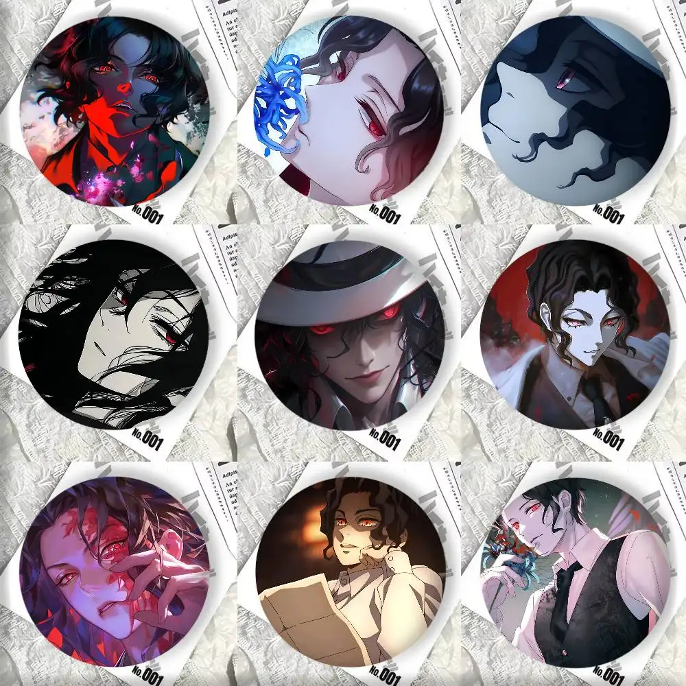 Anime Cool D-Demon S-Slayer Kibutsuji Muzan Badge Tinplate DIY Backpack Clothing Accessories Jewelry Pins