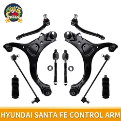 Svenubee 10pcs Front Lower Control Arms with Ball Joints Tie Rod Boots for Hyundai Santa Fe 2007 2008 2009 2010 2011 2012 2013