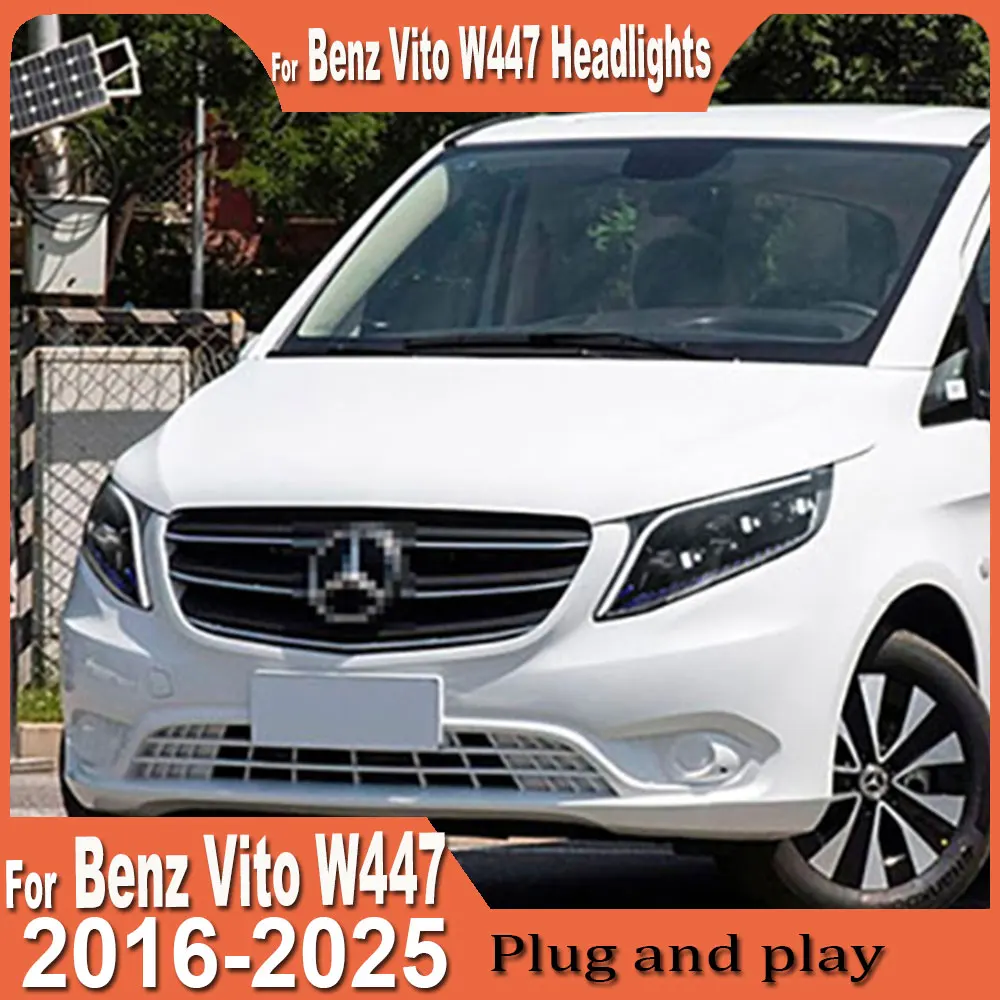 Headlights For Mercedes-Benz Vito W447 2016 2017 2018 2019 2020 2021-2024 Upgrade Style Auto Headlamp Assembly Projector Lens
