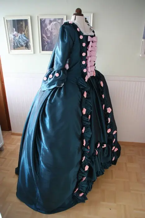 1770s Women's Rococo Marie Antoinette Ball Gown Dress Princess Gorgeous Royal Court Robe la Francaise Sack Back Dress