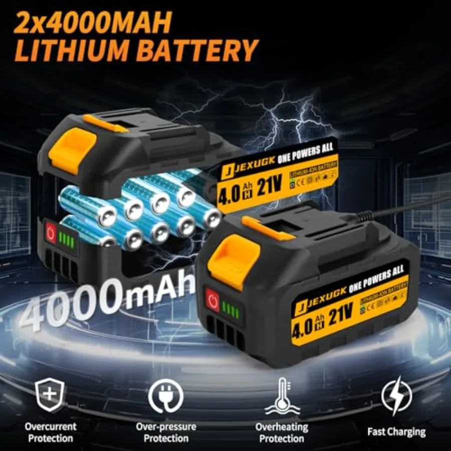 12 Motosierra elettrica portatile portatile a batteria senza spazzole per potatura di alberi da taglio per legno con 2 batterie da 4,0 Ah