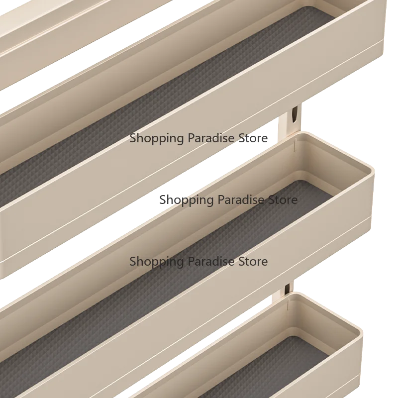3 Tier Aluminum Sliding Drawers Kitchen Cabinet Organizers Eco-Friendly Champagne Gold Seasoning Pull Baskets Modern Storage