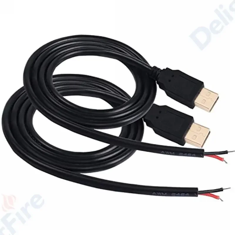1/5/10 Stück Pigtail-USB-Kabel 2-polig 22AWG Verlängerungskabel DIY-Pigtail-Kabel für kleine Lüfter, elektronische DIY-Kopfhörer, Maus, LED-Streifen – Detail 7
