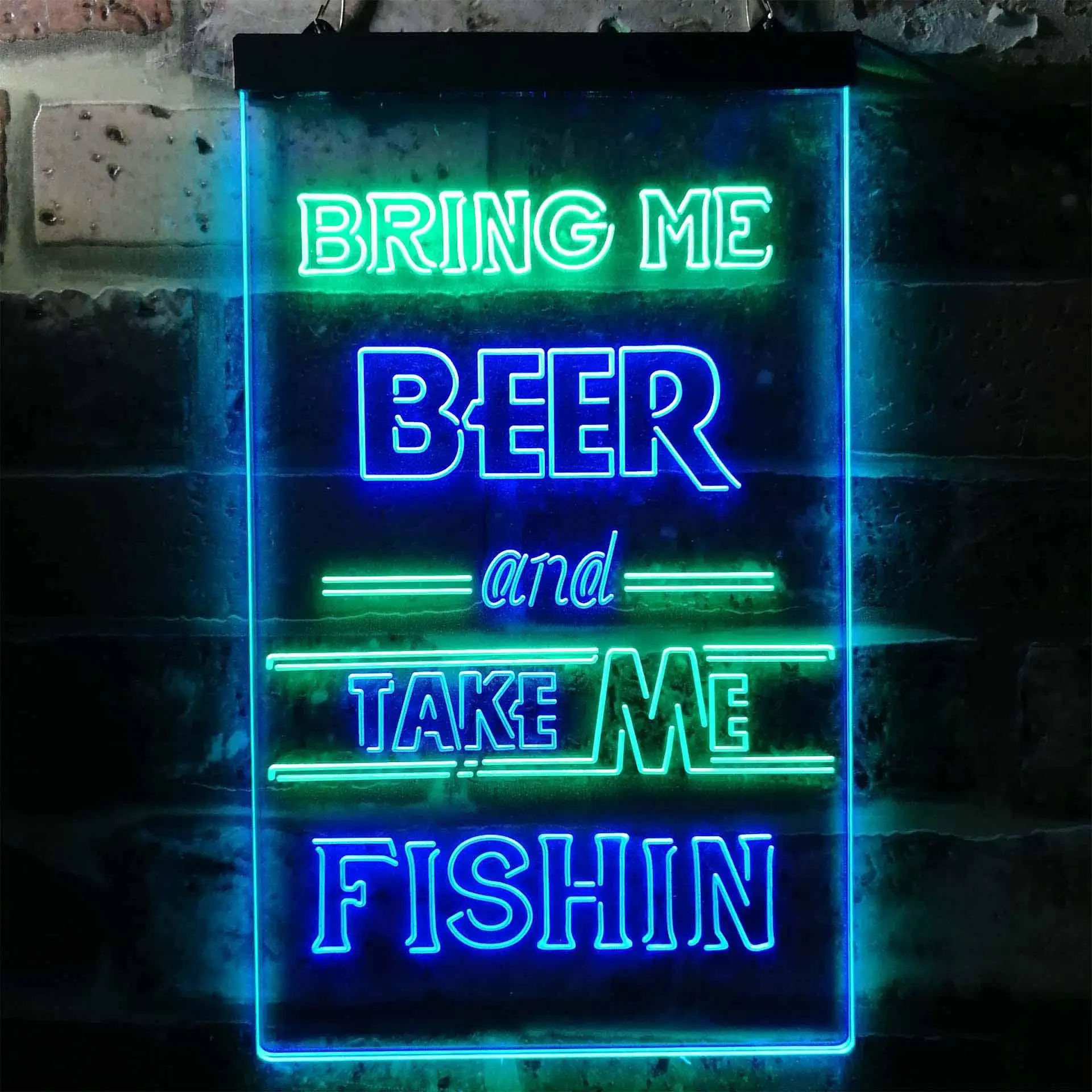 Bring Me Beer and Take Me Fishing Dual Color Led Neon Sign st6-i3757