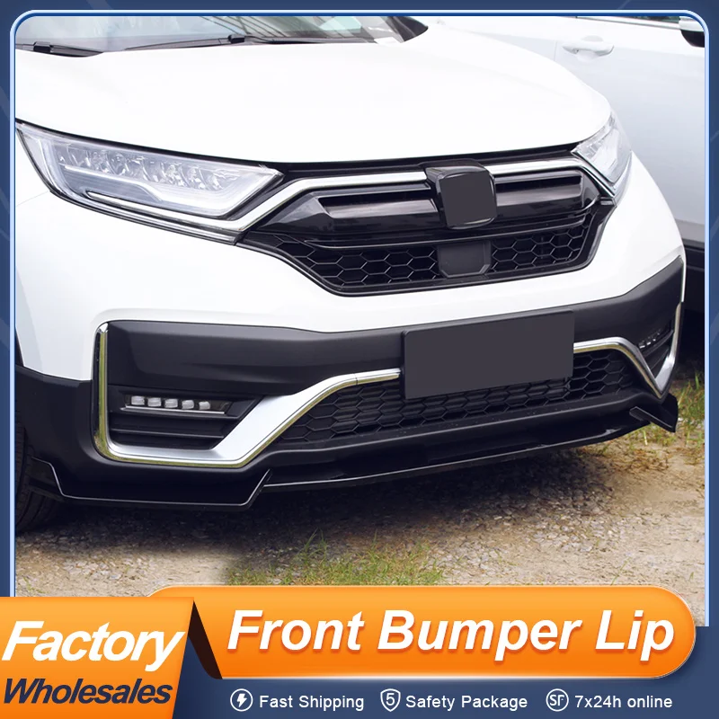 

For Honda CRV 2021 2022 Front Bumper Lip Chin Splitter Body Spoiler 3Pcs/Set PP Plastic Matt Black Carbon Color Accessories