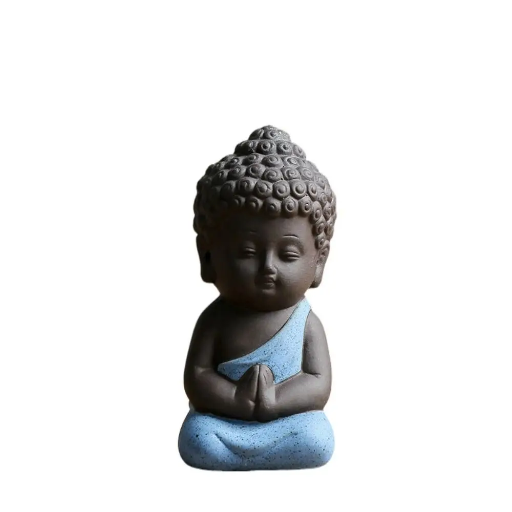Creative Ceramic Little Monks Tea Pet Chinese Style Exquisite Buddha Statue Cute Mini Monk Figurines Tea Play