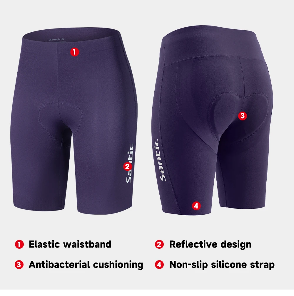 Santic Women Cycling Shorts Summer Padded Bike Shorts Breathable Quick Dry Road MTB Bicycle Sponge Cushion TL25C05207
