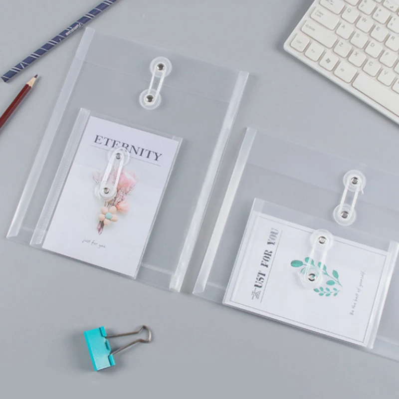 2 pçs a4/a5/a6 tamanho pasta de arquivo organizador pp à prova dwaterproof água transparente saco de documentos para escola material de escritório papelaria