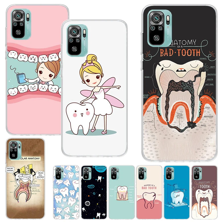 Wisdom Teeth Dentist Tooth Print Soft Case for Xiaomi Redmi Note 14 13 12S 11S Phone Shell 10 Pro Plus 11E 11T 12 11 10S 5G Cove